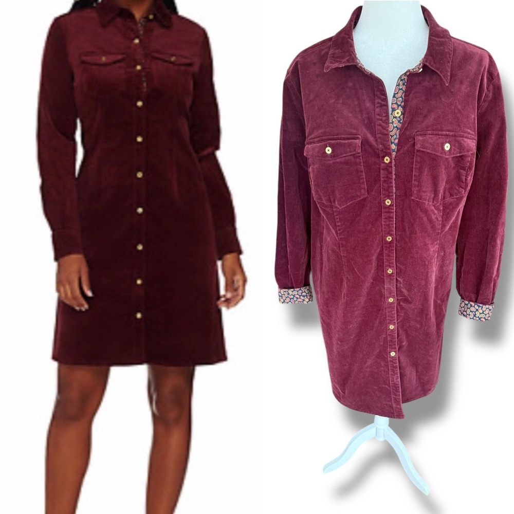 C.‎ Wonder Corduroy Red Burgundy Maroon Long Sleeve Dress Jacket Cardigan 22W
